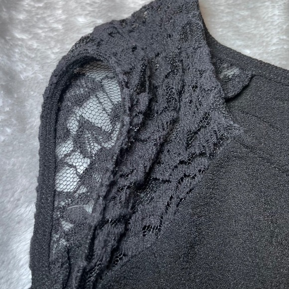 Speckless Mini Dress Womens 9 Black Lace Cap Sleeve Fit Flare Party Cocktail - Picture 14 of 16